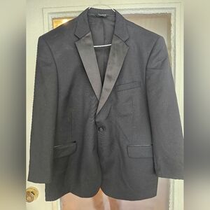 Jos A Bank Travelers Collection 100% Wool Black Men's Blazer Suit Jacket 46 Sh